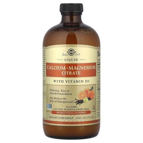 Solgar Liquid Calcium Magnesium Citrate With Vitamin D3 Natural 473 мл - Vanilla-Orange SOL-35832 фото