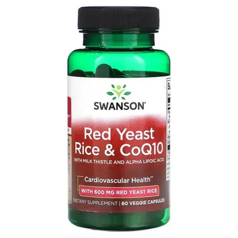 Swanson Red Yeast Rice & CoQ10 with Milk Thistle and Alpha Lipoic Acid 60 растительных капсул SWU982 фото