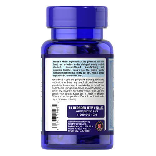 Puritan's Pride Biotin 10,000 mcg 50 softgels 51463 фото