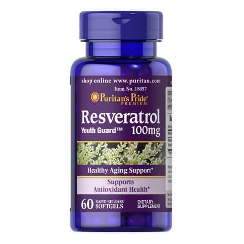 Puritan's Pride Resveratrol 100 mg 60 softgels - 11.2026 18057 фото