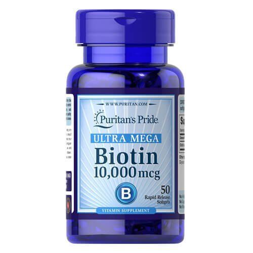 Puritan's Pride Biotin 10,000 mcg 50 softgels 51463 фото