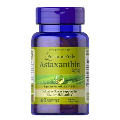 Puritan's Pride Astaxanthin 5 mg 60 softgels - 03.2026 36203 фото