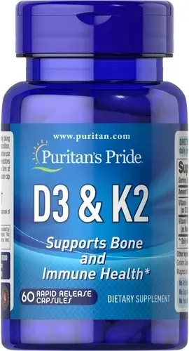 Puritan's Pride Vitamin D3 & K2 60 caps 26200 фото