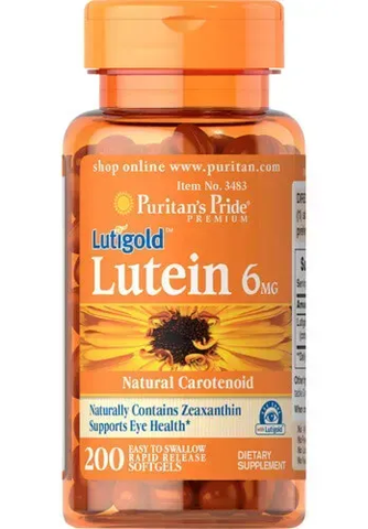 Puritan's Pride Lutein 6 mg with Zeaxanthin 200 softgels 03483 фото