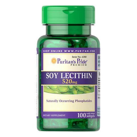Puritan's Pride Soy Lecithin 520 mg 100 softgels 06380 фото