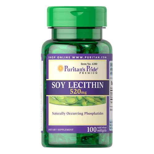 Puritan's Pride Soy Lecithin 520 mg 100 softgels 06380 фото
