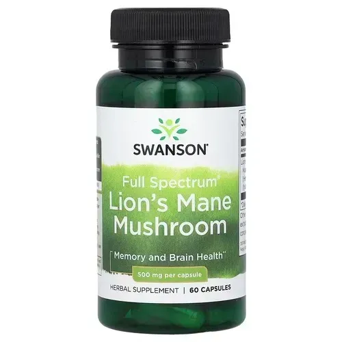Swanson Full Spectrum Lion's Mane Mushroom 500 mg 60 caps SW1096 фото