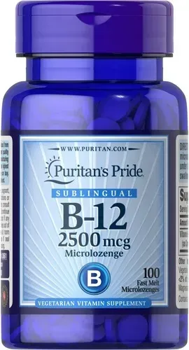 Puritan's Pride Vitamin B-12 2500 mcg Sublingual 100 сосательных таблеток 3861 фото