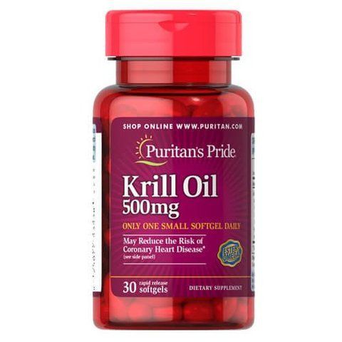 Puritan's Pride Red Krill Oil 500 mg 30 softgels 53538 фото