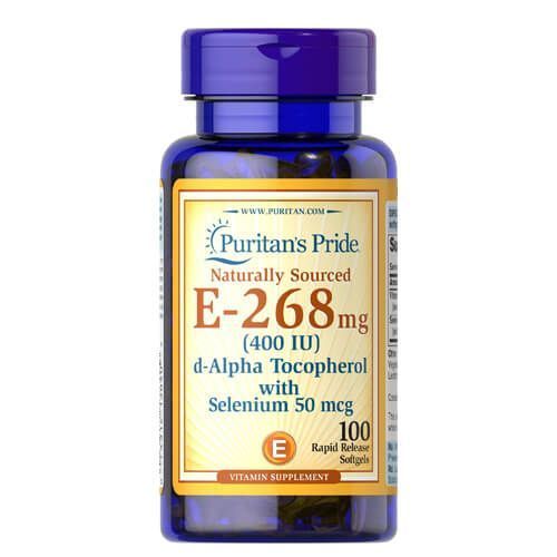 Puritan's Pride Vitamin E-with Selenium 400 IU 100 softgels 3840 фото