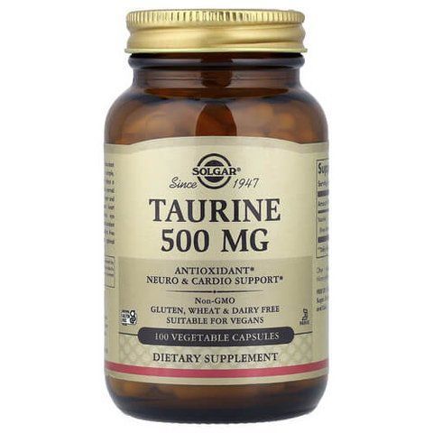 Solgar Taurine 500 mg 100 Vegetable Capsules SOL-02701 фото