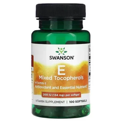 Swanson Vitamin E-200 Natural 200 IU 100 softgels SW136 фото