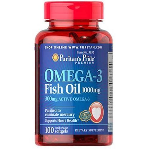 Puritan&rsquo;s Pride Omega-3 1000 mg 100 softgels 3832 фото