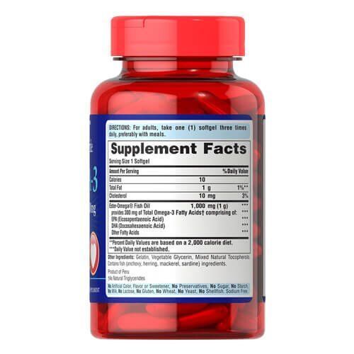 Puritan&rsquo;s Pride Omega-3 1000 mg 100 softgels 3832 фото