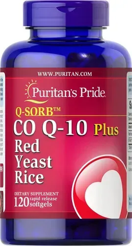 Puritan's Pride Q-SORB Co Q-10 Plus Red Yeast Rice 120 softgels 17045 фото
