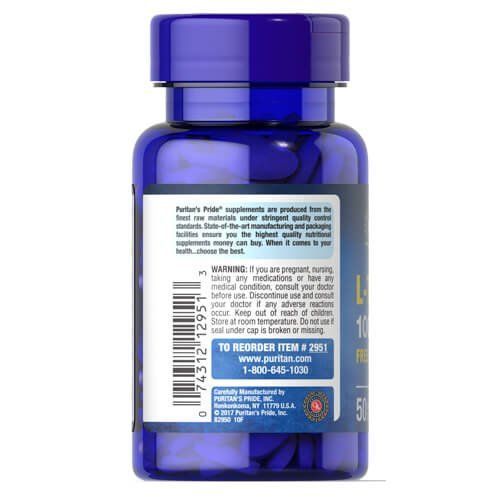 Puritan's Pride Taurine 1000 mg 50 tab 02951 фото