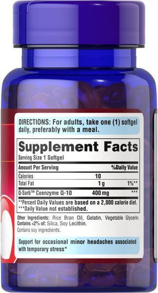 Puritan's Pride Co Q-10 400 mg 30 softgels 13335 фото