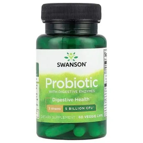 Swanson Probiotic with Digestive Enzymes 5 Billion CFU 60 caps SWA037 фото