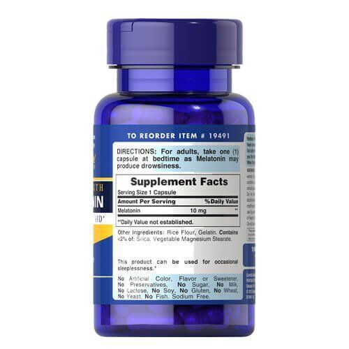 Puritan's Pride Melatonin 10 mg 60 caps - 03.2026 019491 фото