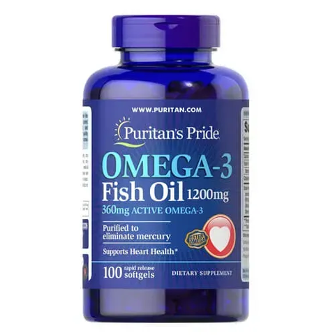 Puritan's Pride Omega-3 Fish Oil 1200 mg 100 softgels 13326 фото
