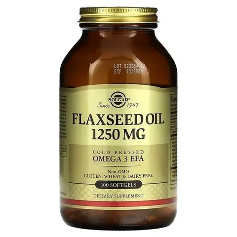 Solgar Flaxseed Oil 1,250 mg 100 softgels SOL-01070 фото