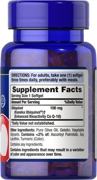 Puritan's Pride Ubiquinol 100 mg 60 softgels 18660 фото