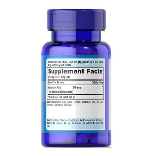 Puritan's&nbsp;Pride Hyaluronic Acid&nbsp;50 mg 60 caps - 11.2026 14860 фото