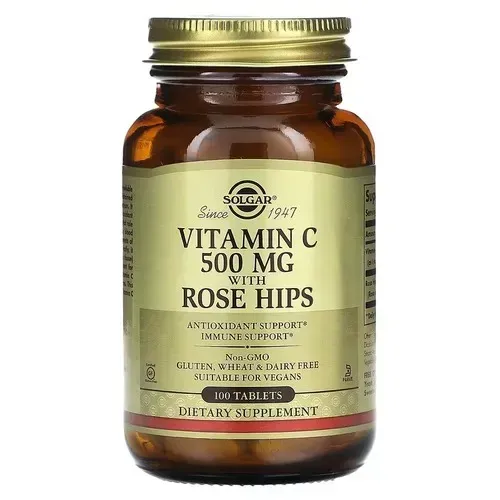 Solgar Vitamin C with Rose Hips 500 mg 100 tab SOL-02380 фото