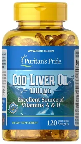 Puritan's Pride Cod Liver Oil 1000 mg 120 softgels 7743 фото