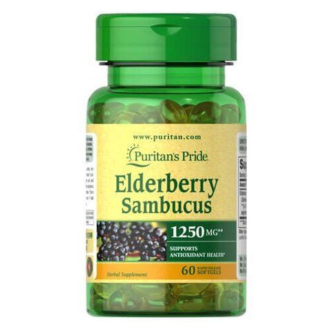Puritan's Pride Elderberry Sambucus 1250 mg 60 softgels 31240 фото