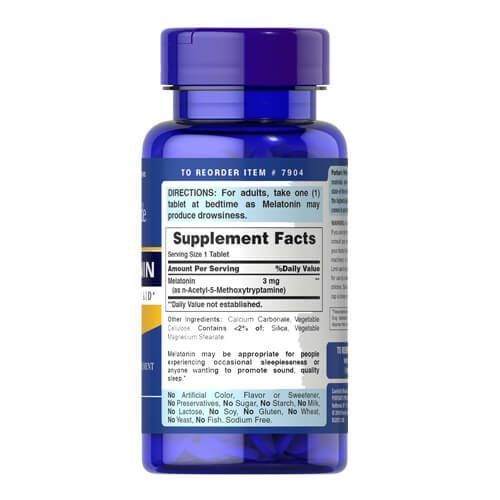 Puritan's Pride Melatonin 3 mg 240 tab 7904 фото