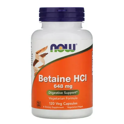 NOW Betaine HCl 648 mg 120 caps NOW-02938 фото