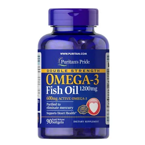 Puritan's Pride Double Strength Omega-3 Fish Oil 1200 mg 90 softgels 17131 фото