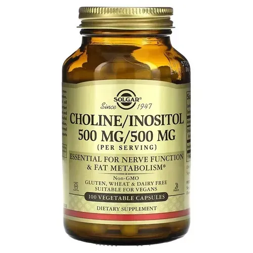 Solgar Choline/Inositol 100 Vegetable Capsules SOL-00850 фото