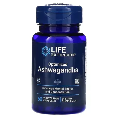 Life Extension Optimized Ashwagandha 60 Vegetarian Capsules LEX-88806 фото