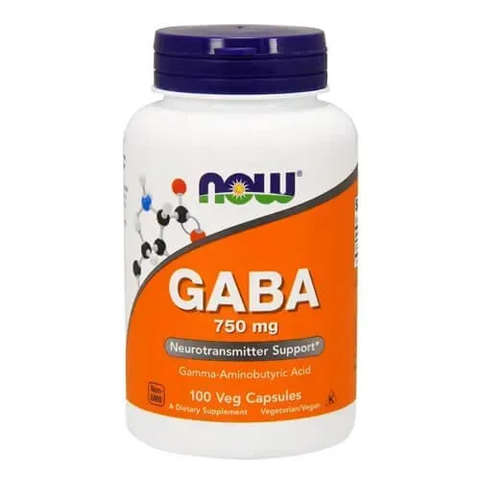 NOW GABA 750 mg 100 Veg Capsules NOW-00089 фото