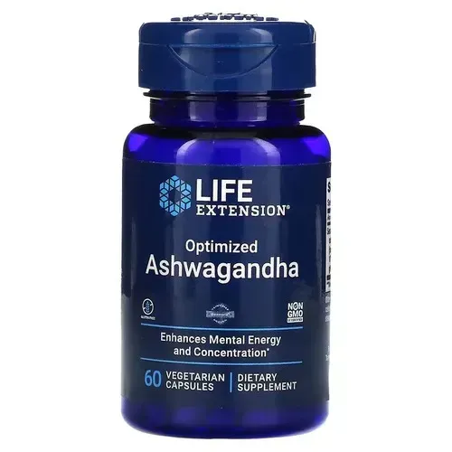 Life Extension Optimized Ashwagandha 60 Vegetarian Capsules LEX-88806 фото