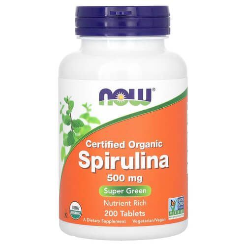 NOW Spirulina 500 mg 200 tab NOW-02698 фото