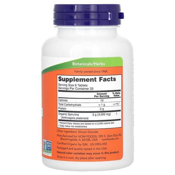 NOW Spirulina 500 mg 200 tab NOW-02698 фото