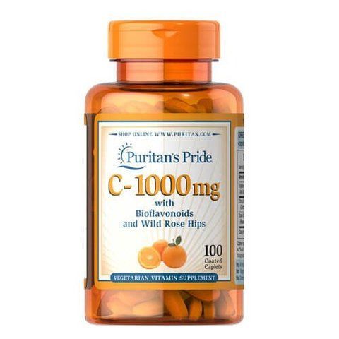 Puritan's Pride Vitamin C-1000 mg with Bioflavonoids & Rose Hips 100 tab 0690 фото