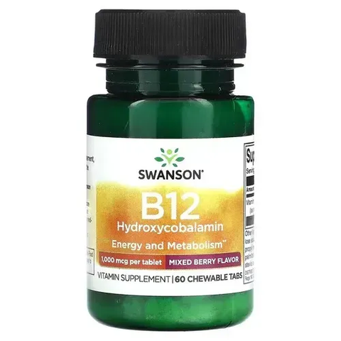 Swanson B12 Mixed Berry 1000 mcg 60 сосательные таблетки SWU869 фото