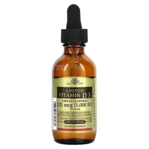Solgar Liquid Vitamin D3 Natural Orange 5,000 IU 59 мл SOL-32048 фото