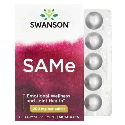 Swanson SAMe 200 mg 60 tabs - 03.2026 SWU217 фото