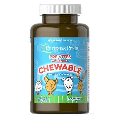 Puritan's Pride Pre-Vites Children's Multivitamin 100 жувальних таблеток 03050 фото
