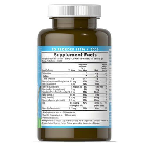 Puritan's Pride Pre-Vites Children's Multivitamin 100 chewable wafers 03050 фото