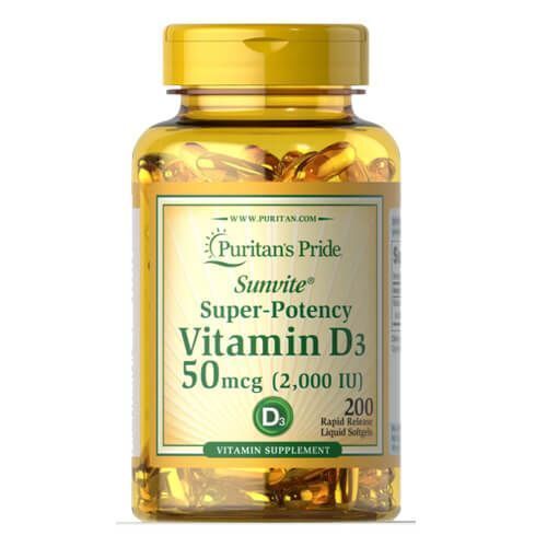 Puritan's Pride Vitamin D3 2000 IU 200 softgels 17618 фото