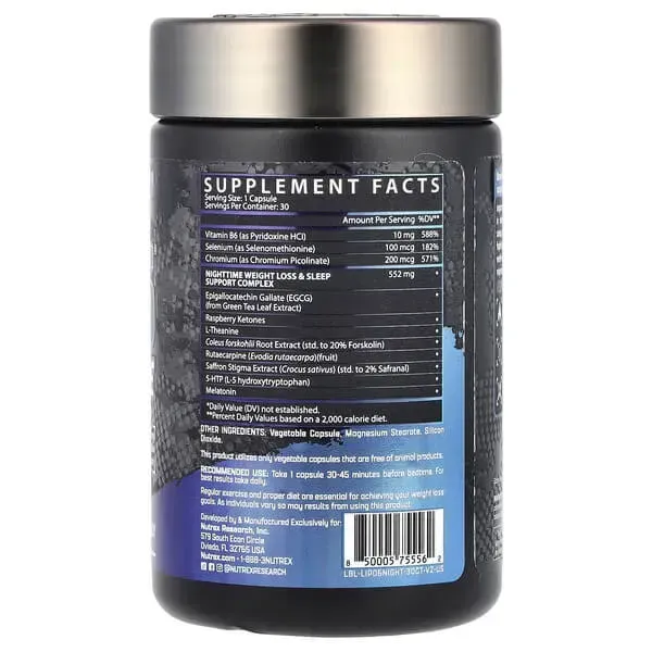 Nutrex LIPO-6 Nighttime 30 Caps (USA) NRX-75556 фото