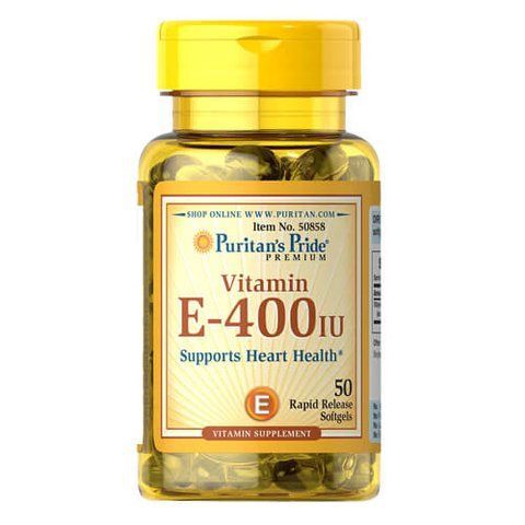 Puritan's Pride Vitamin E-400 IU 50 softgels 50858 фото