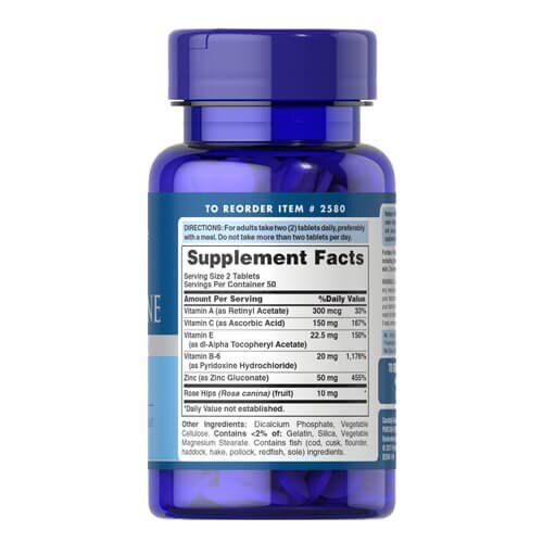 Puritan's Pride Zinc for Acne 100 tab 02580 фото