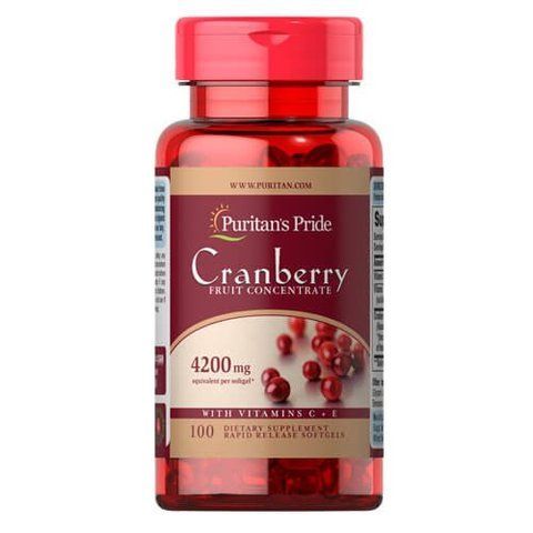 Puritan's Pride Cranberry Fruit Concentrate with C + E 4200 mg 100 softgels - 12.2026 04360 фото